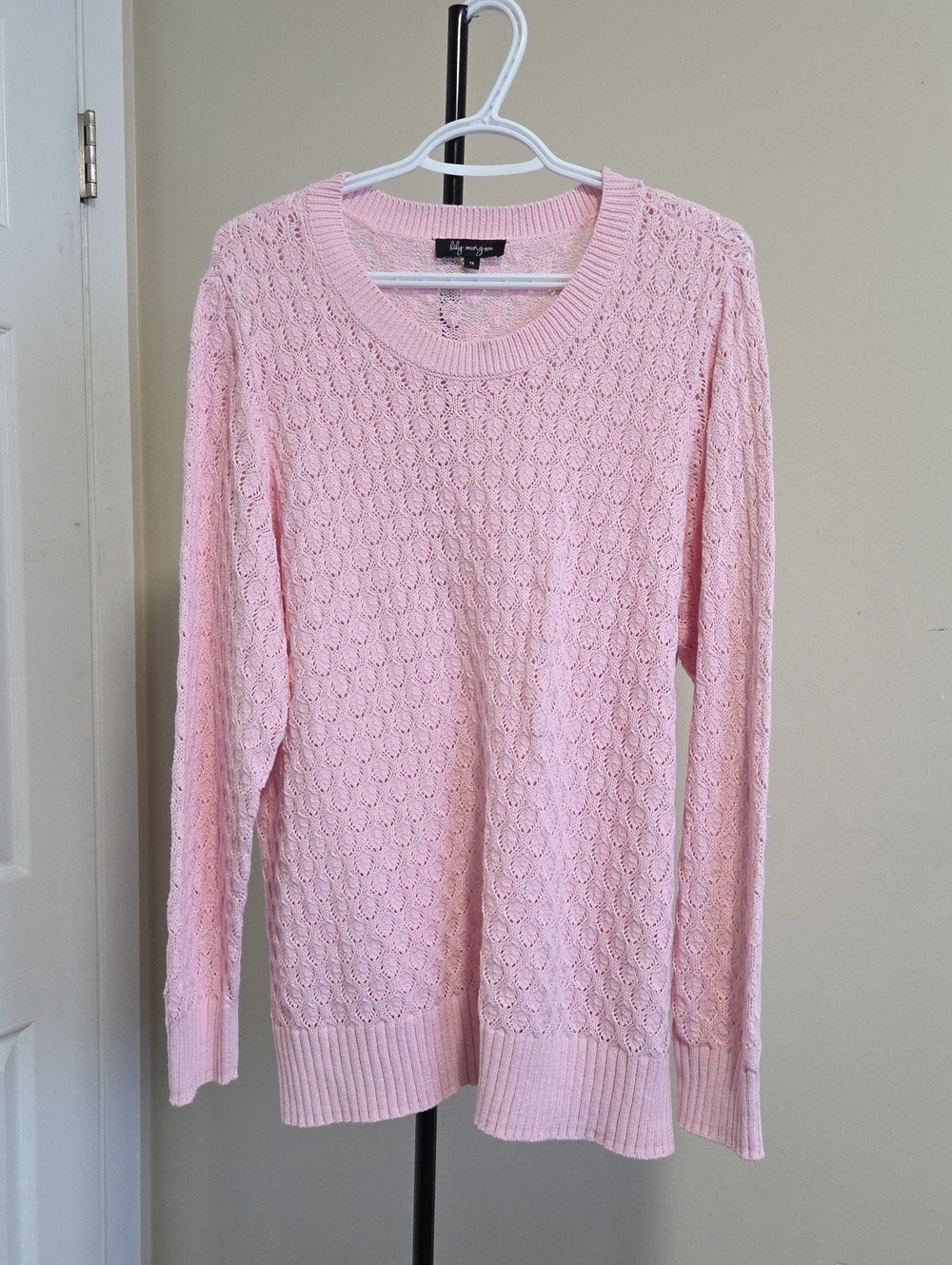 Lily Morgan 100% Cotton Plus Size Crewneck Sweater